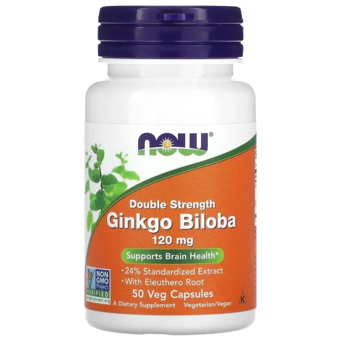 NOW Ginkgo Biloba 120 мг, 50 капсул