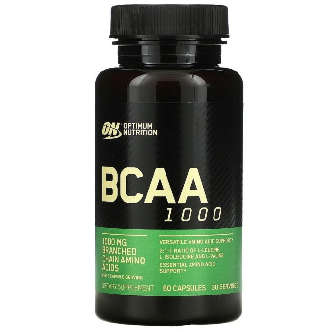 OPTIMUM NUTRITION, Аминокислоты BCAA 1000, 60 капсул
